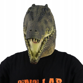 MASKA LATEKSOWA HALLOWEEN KROKODYL KOSTIUM NA TWARZ PRZEBRANIE