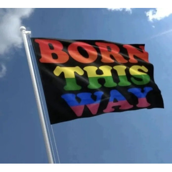 FLAGA TĘCZOWA BORN THIS WAY PRIDE LGBT RAINBOW
