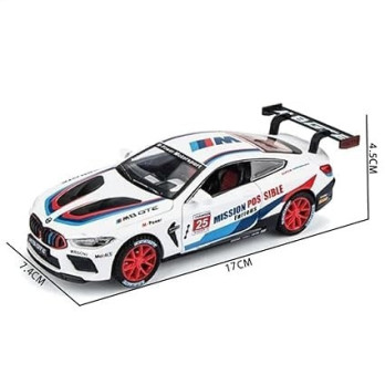 BMW M8 MANHART METALOWY MODEL SAMOCHODU 1:24 DŹWIĘK ŚWIATŁO BIAŁY