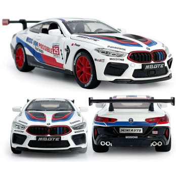 BMW M8 MANHART METALOWY MODEL SAMOCHODU 1:24 DŹWIĘK ŚWIATŁO BIAŁY