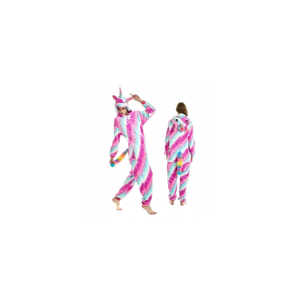 JEDNOROŻEC ONESIE TĘCZOWY DRES UNICORN RÓŻOWY M