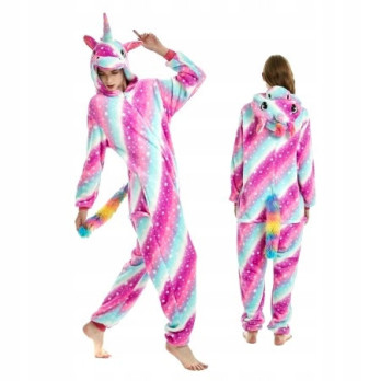 JEDNOROŻEC ONESIE TĘCZOWY DRES UNICORN RÓŻOWY M