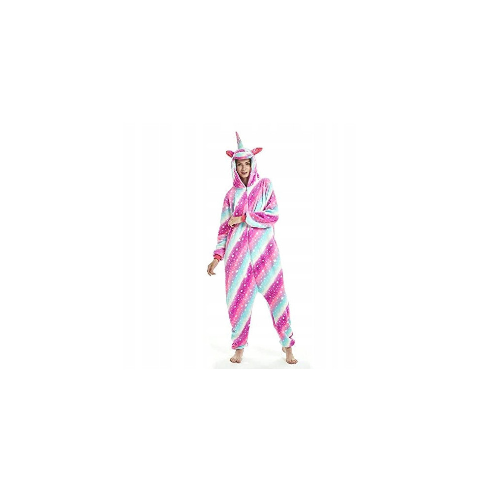 JEDNOROŻEC ONESIE TĘCZOWY DRES UNICORN RÓŻOWY M