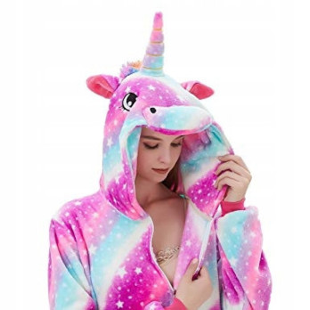 JEDNOROŻEC ONESIE TĘCZOWY DRES UNICORN RÓŻOWY M