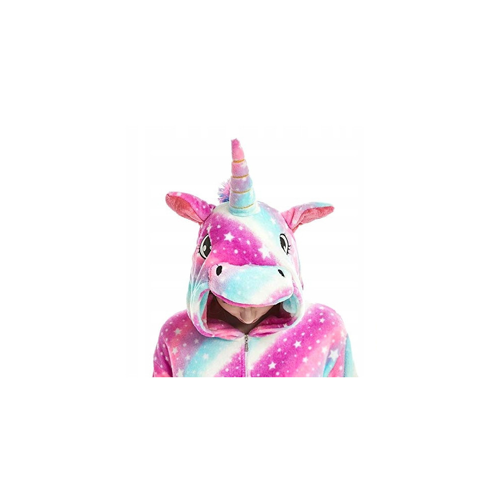 JEDNOROŻEC ONESIE TĘCZOWY DRES UNICORN RÓŻOWY M