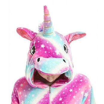 JEDNOROŻEC ONESIE TĘCZOWY DRES UNICORN RÓŻOWY M