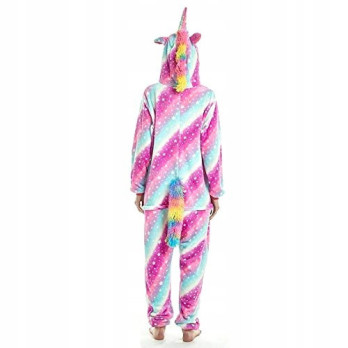 JEDNOROŻEC ONESIE TĘCZOWY DRES UNICORN RÓŻOWY M