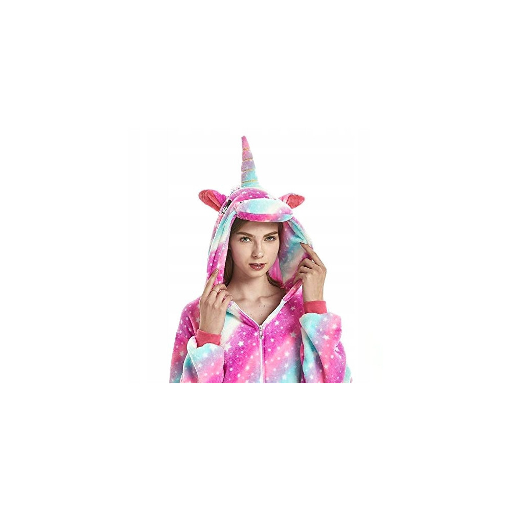 JEDNOROŻEC ONESIE TĘCZOWY DRES UNICORN RÓŻOWY M