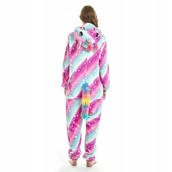 JEDNOROŻEC ONESIE TĘCZOWY DRES UNICORN RÓŻOWY M