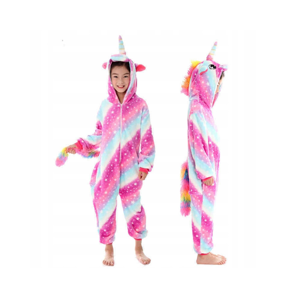 JEDNOROŻEC ONESIE TĘCZOWY DRES UNICORN RÓŻOWY M