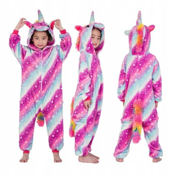 JEDNOROŻEC UNICORN PRZEBRANIE GALAXY DRES ONESIE PIŻAMA DZIECIĘCA 122 5+LAT