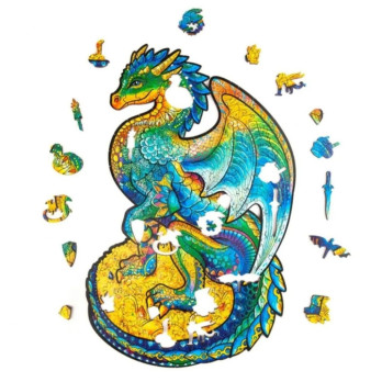 PUZZLE DREWNIANE DLA DOROSŁYCH KOLORY SMOK