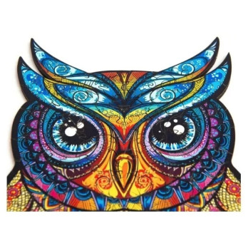 PUZZLE DREWNIANE DLA DOROSŁYCH KOLOROWA SOWA M