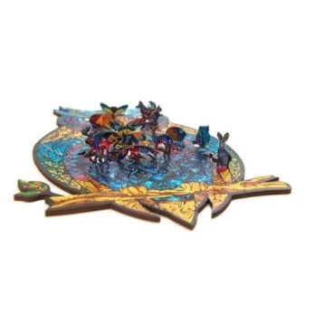 PUZZLE DREWNIANE DLA DOROSŁYCH KOLOROWA SOWA M