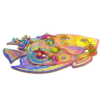 PUZZLE DREWNIANE DLA DOROSŁYCH KOLORY RYBA S