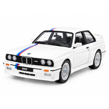 BMW M3 E30 MODEL METALOWY 1:24 DIE CAST ŚWIATŁA DŹWIĘK OTWIERANY BIAŁY