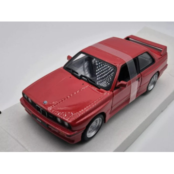 BMW M3 E30 MODEL METALOWY 1:24 DIE CAST ŚWIATŁA DŹWIĘK OTWIERANY CZERWONY