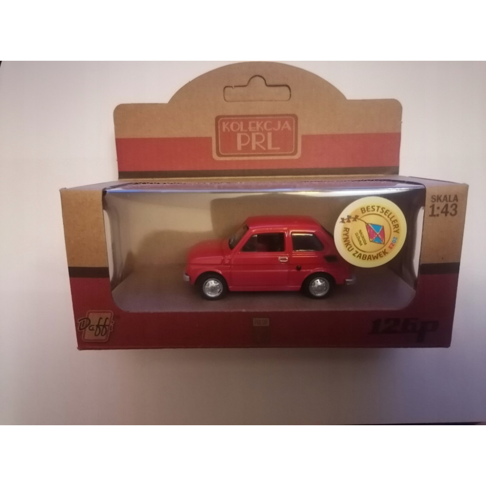 Model samochodu Daffi FIAT 126P skala 1:43 czerwony die cast