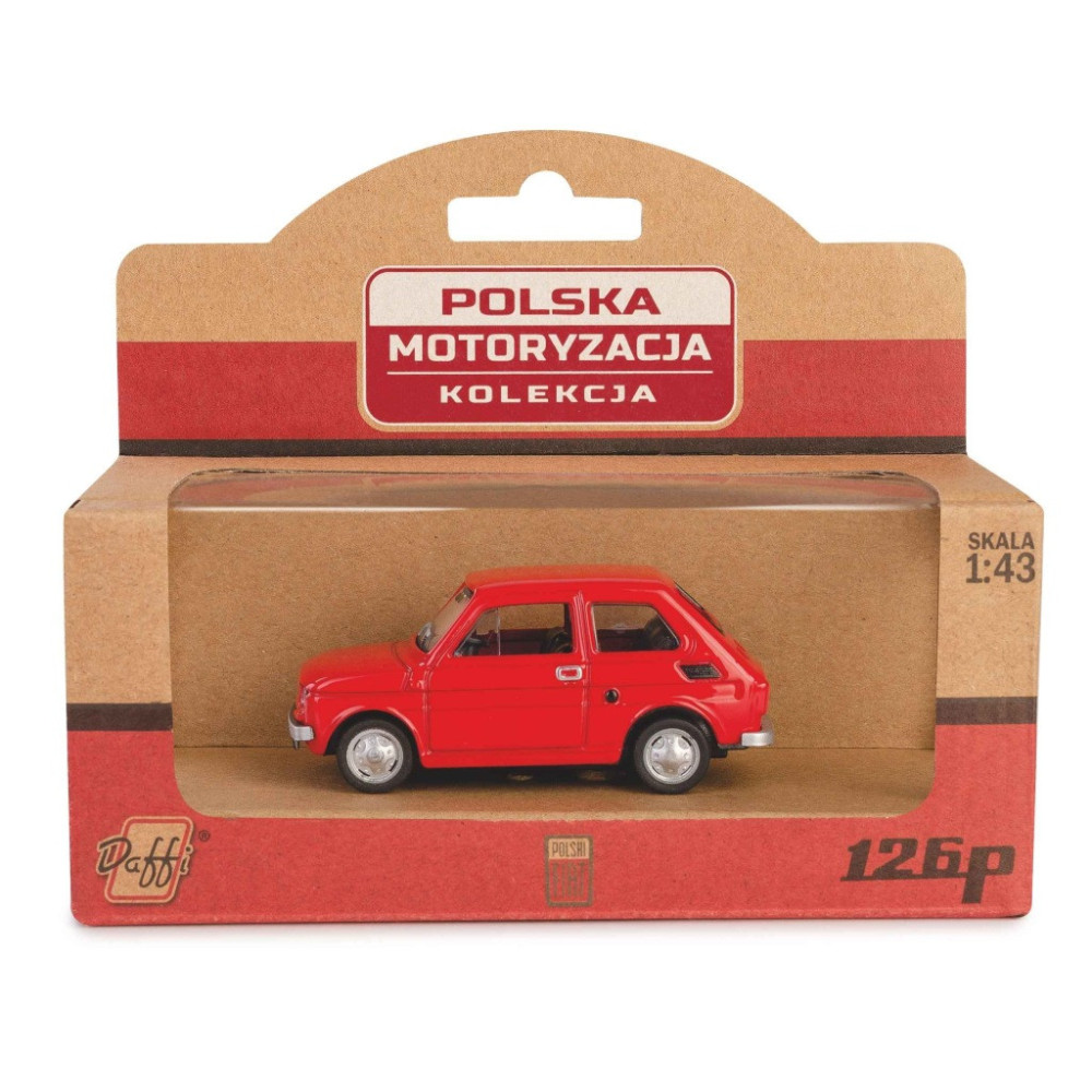 Model samochodu Daffi FIAT 126P skala 1:43 czerwony die cast