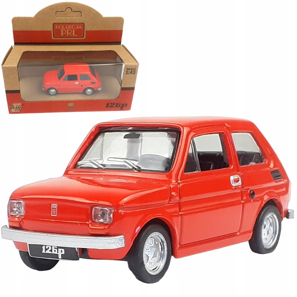 Model samochodu Daffi FIAT 126P skala 1:43 czerwony die cast