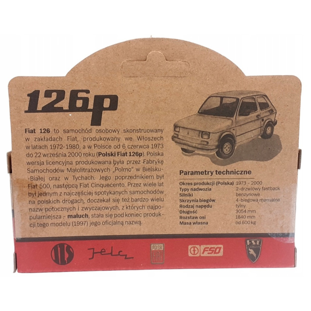 Model samochodu Daffi FIAT 126P skala 1:43 czerwony die cast