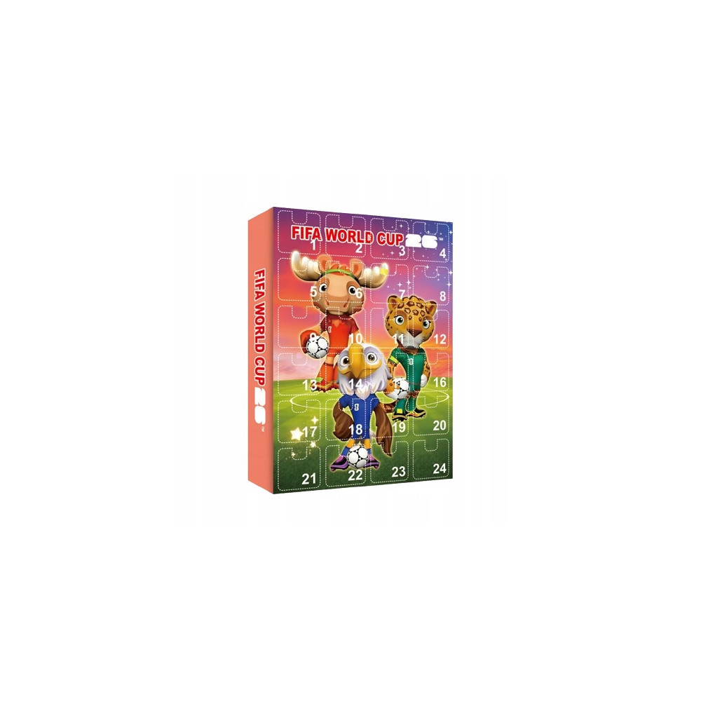 KALENDARZ MISTRZOSTW ŚWIATA FIFA 2026 FIGURKI BRELOKI 24 OKIENKA DLA KIBICA