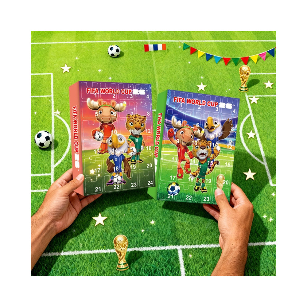 KALENDARZ MISTRZOSTW ŚWIATA FIFA 2026 FIGURKI BRELOKI 24 OKIENKA DLA KIBICA