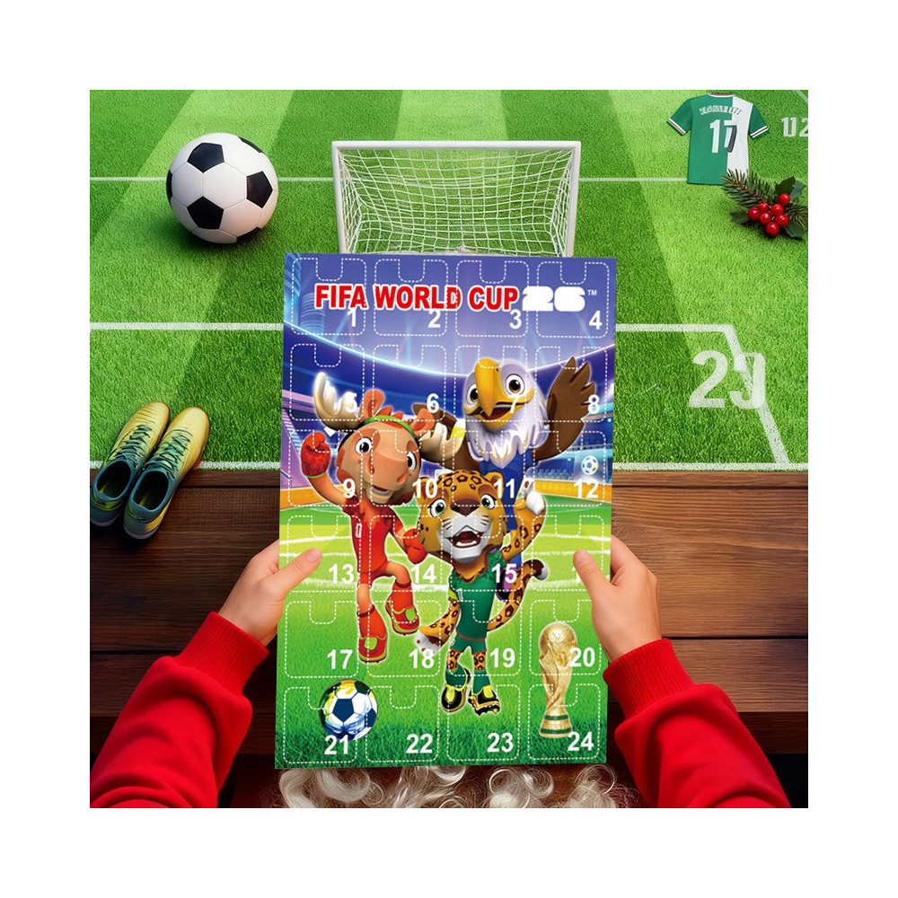 KALENDARZ MISTRZOSTW ŚWIATA FIFA 2026 FIGURKI BRELOKI 24 OKIENKA DLA KIBICA
