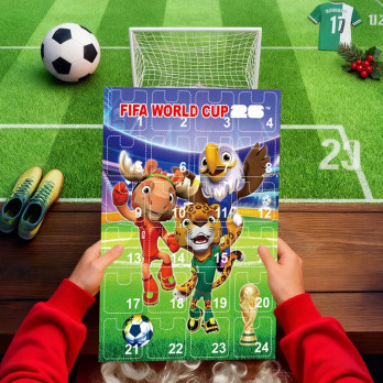 KALENDARZ MISTRZOSTW ŚWIATA FIFA 2026 FIGURKI BRELOKI 24 OKIENKA DLA KIBICA
