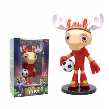FIGURKA MASKOTKI MUNDIAL 2026 MAPLE ŁOŚ 20 CM FOOTBALL PREZENT DLA KIBICA