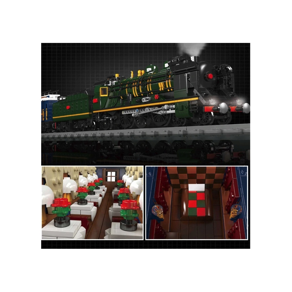 MOULD KING 12025S ORIENT EXPRESS LOKOMOTYWA PAROWA Z KLOCKÓW PAROWÓZ ZESTAW