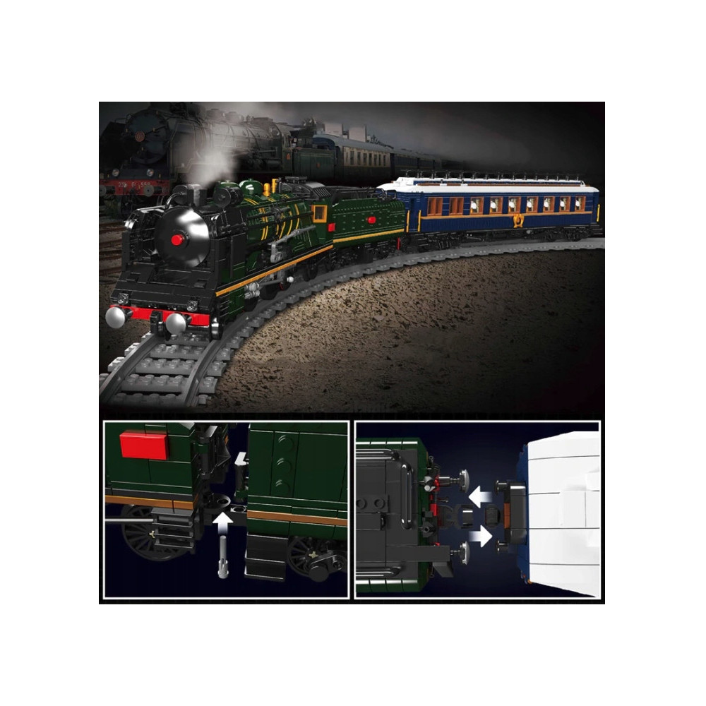 MOULD KING 12025S ORIENT EXPRESS LOKOMOTYWA PAROWA Z KLOCKÓW PAROWÓZ ZESTAW