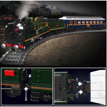 MOULD KING 12025S ORIENT EXPRESS LOKOMOTYWA PAROWA Z KLOCKÓW PAROWÓZ ZESTAW