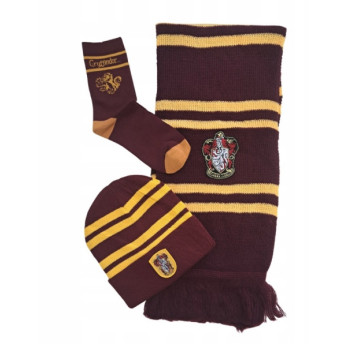 HARRY POTTER KOMPLET 3-CZĘŚCIOWY GRYFFINDOR CZAPKA SZALIK SKARPETKI HOGWART