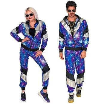 STRÓJ DRES DISCO WZÓR DYSKOTEKA LATA 80 UNISEX DAMSKI MĘSKI ROZMIAR S