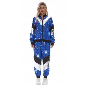 STRÓJ DRES DISCO WZÓR DYSKOTEKA LATA 80 UNISEX DAMSKI MĘSKI ROZMIAR S