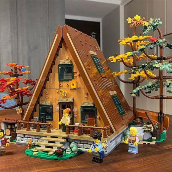 Klocki Konstrukcyjne Wiejska Chata Dom Drzewa Kajak pasuje do Lego