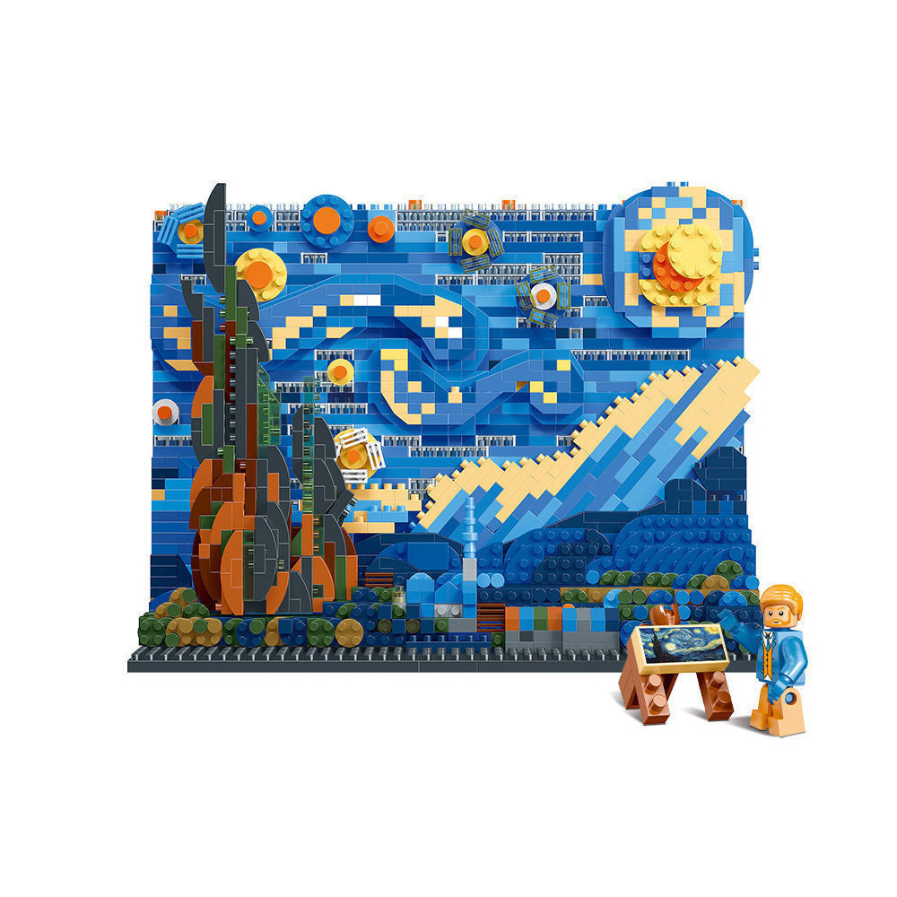 Klocki Obraz Van Gogh Gwiaździste Niebo 1858 Elementów Jak Lego