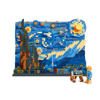 Klocki Obraz Van Gogh Gwiaździste Niebo 1858 Elementów Jak Lego
