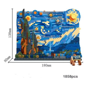 Klocki Obraz Van Gogh Gwiaździste Niebo 1858 Elementów Jak Lego