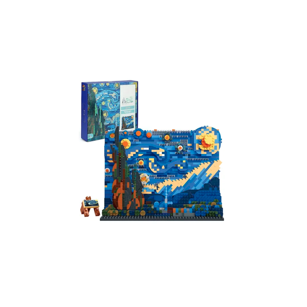 Klocki Obraz Van Gogh Gwiaździste Niebo 1858 Elementów Jak Lego