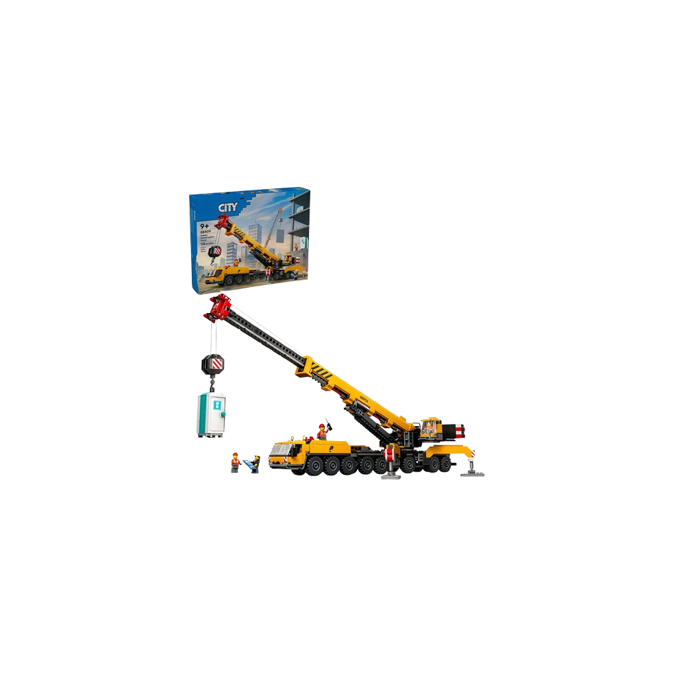 Klocki Konstrukcyjne Zestaw Do Budowania Żółty Ruchomy Żuraw 1116 Elementy 9+ Prezent Jak Lego