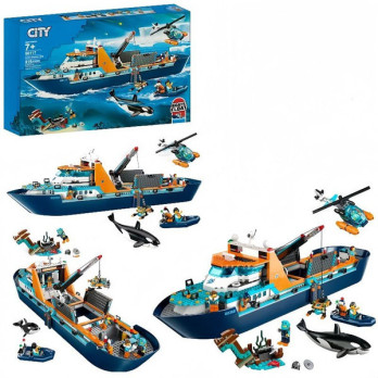 Klocki Konstrukcyjne Zestaw Do Budowania Statek Badawczy Arktyki 815 Elementów 7+ Prezent Jak Lego