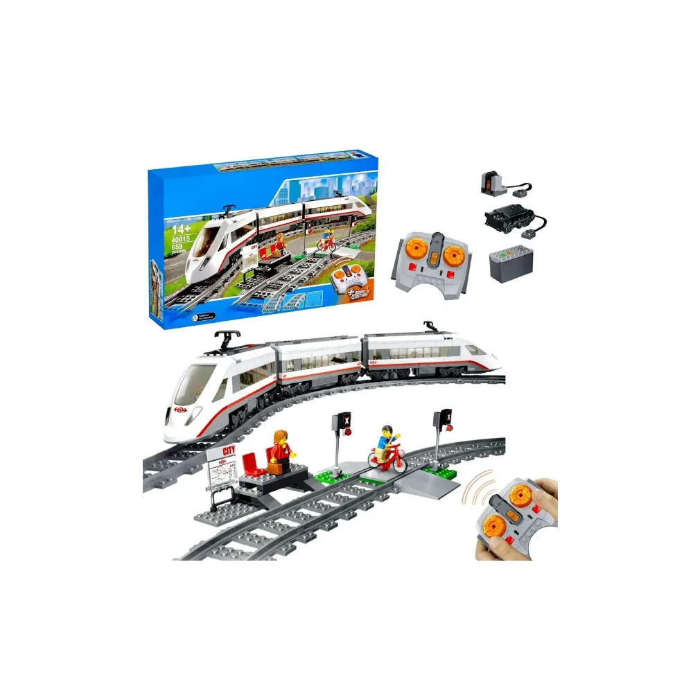Klocki Konstrukcyjne City Zestaw Do Budowania Superszybki Pociąg Pasażerski 610 Elementy Prezent Jak Lego 14+