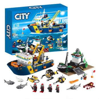 Klocki Konstrukcyjne Zestaw Do Budowania Statek Do Badań Głębinowych 717 Elementy Prezent Jak Lego City 7+