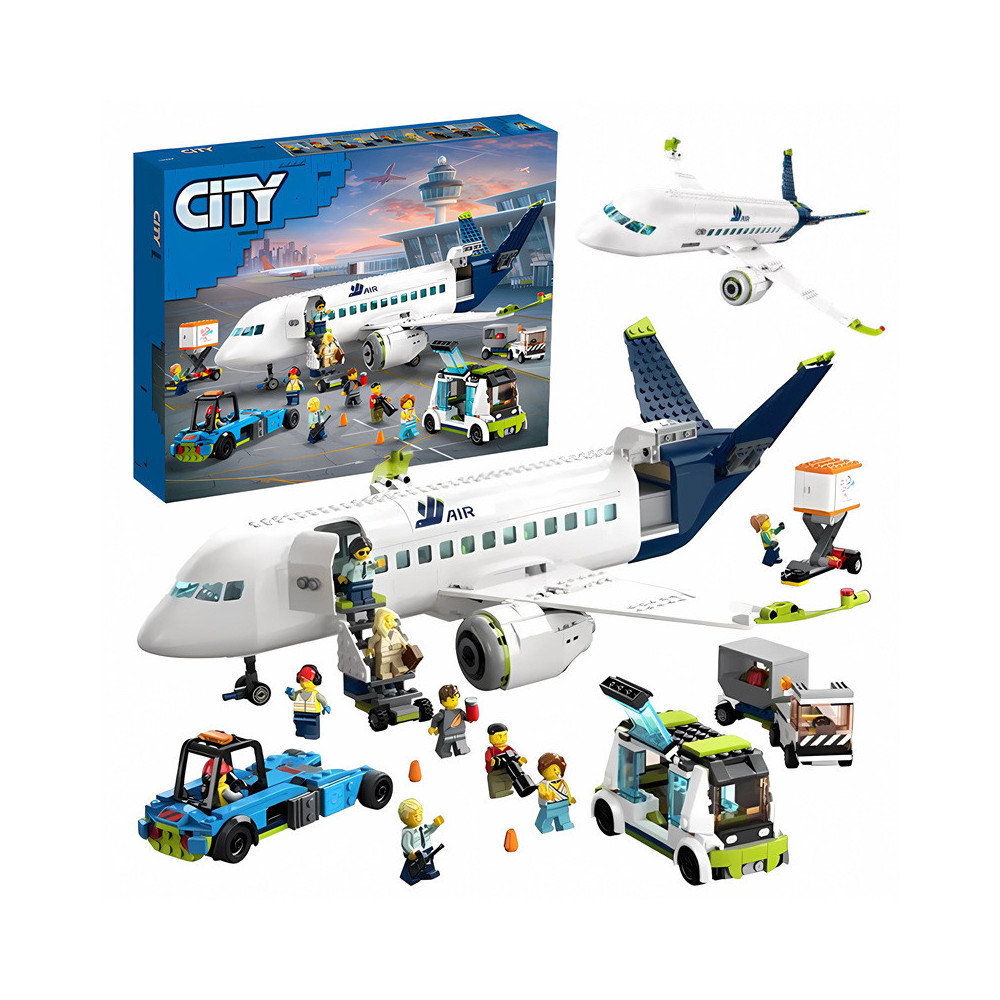 Klocki Konstrukcyjne Zestaw Do Budowania Samolot Pasażerski Jak Lego City 913 Elementy 7+