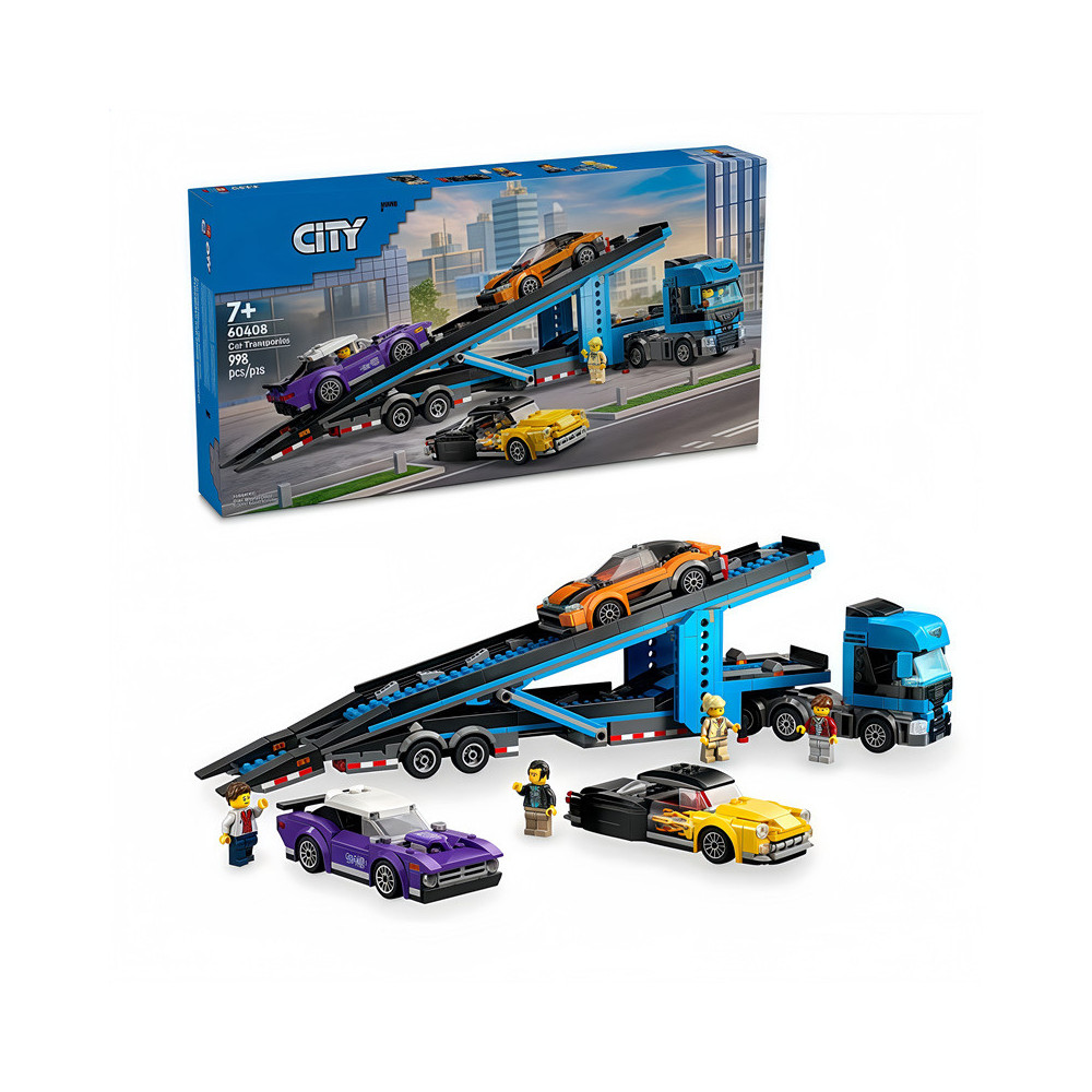 Klocki Konstrukcyjne Laweta Z Samochodami Sportowymi 998 Elementy 7+ Prezent Jak Lego City