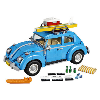 KLOCKI KONSTRUKCYJNE VOLKSWAGEN BEETLE ZESTAW KLOCKÓW AUTO SAMOCHÓD NIEBIESKI JAK LEGO