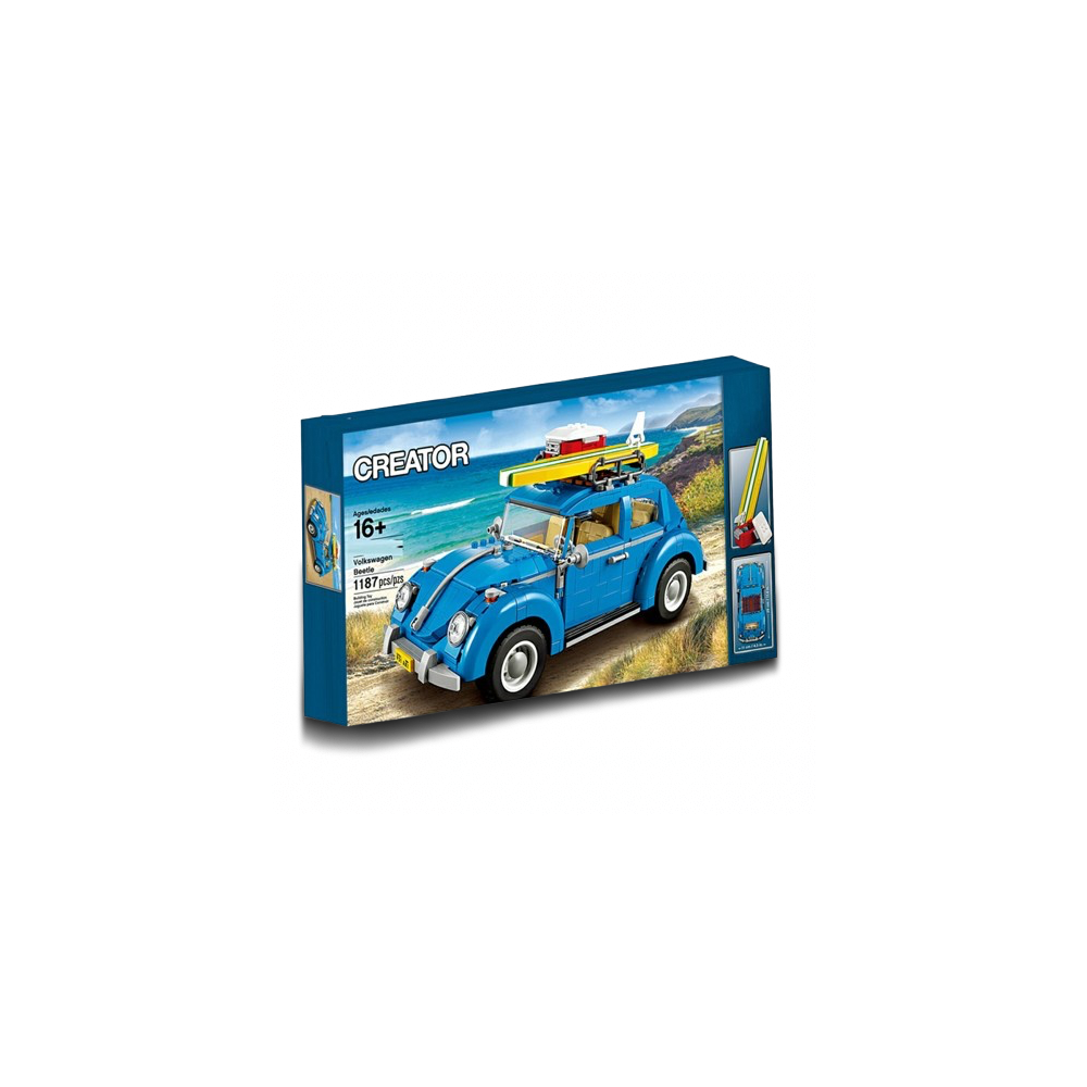 KLOCKI KONSTRUKCYJNE VOLKSWAGEN BEETLE ZESTAW KLOCKÓW AUTO SAMOCHÓD NIEBIESKI JAK LEGO